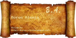 Boros Alexia névjegykártya