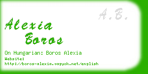 alexia boros business card